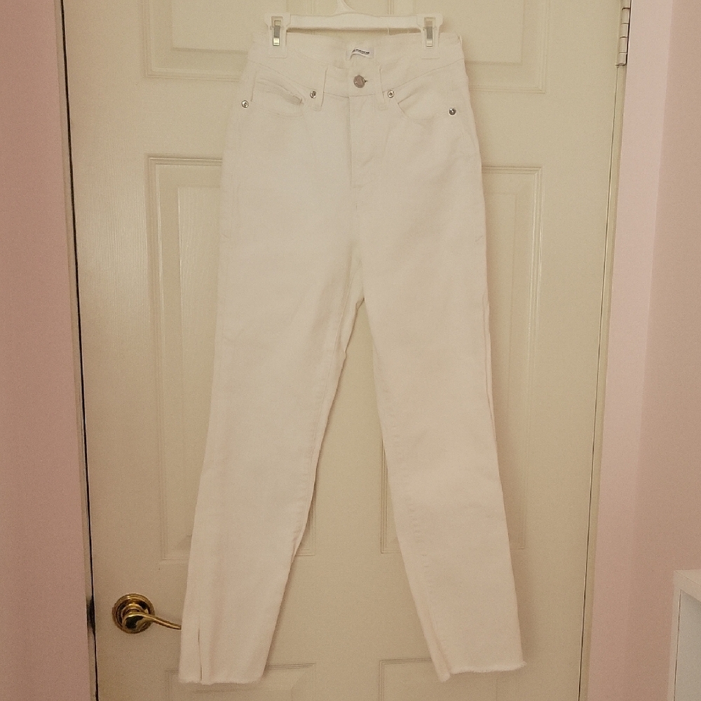 GOOD AMERICAN Women's Raw Hem White Jeans